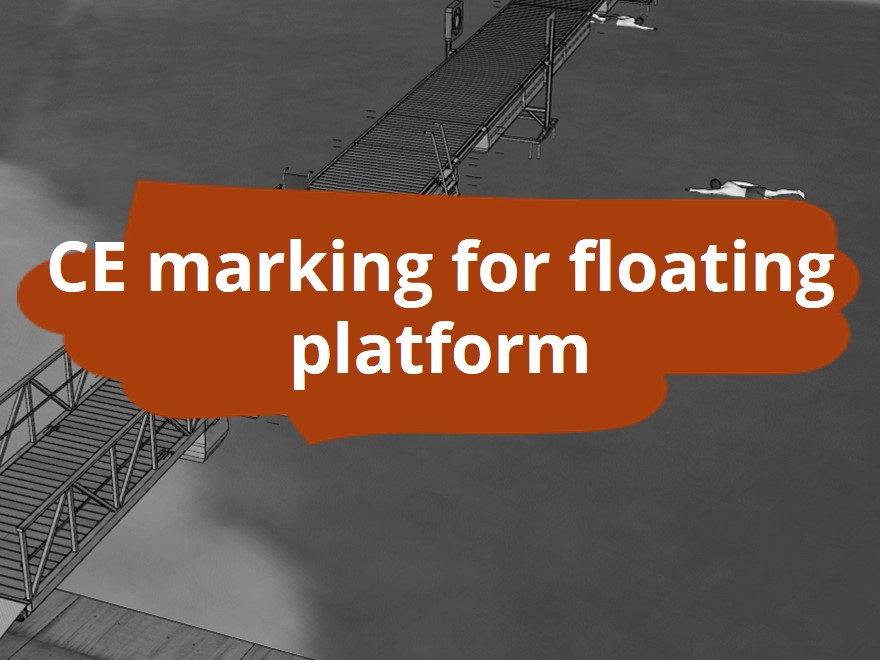 Conformity of a crosswalk for use as a floating platform in a natural swimming pool