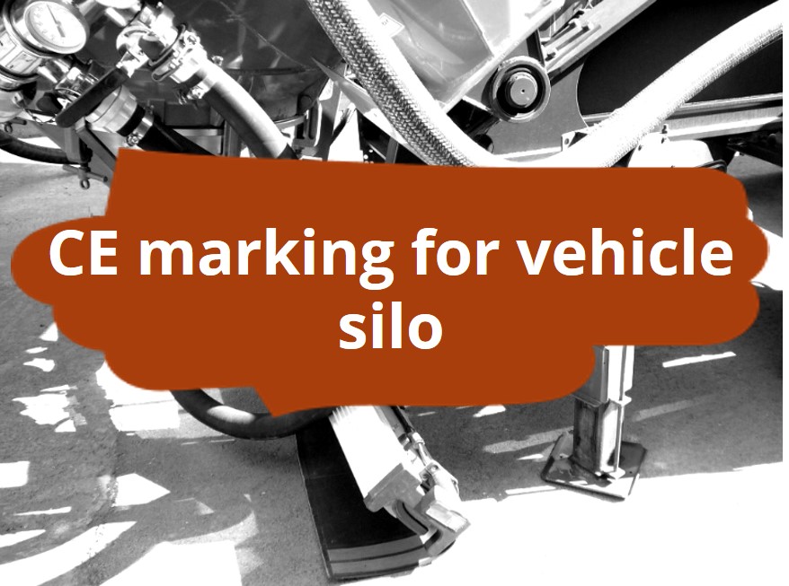 CE marking and declaration of conformity of a vehicle silo for the transport of bulk goods.
